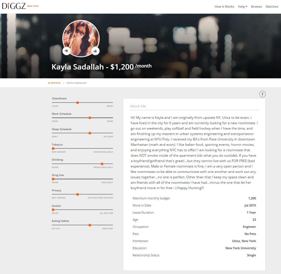 user profile