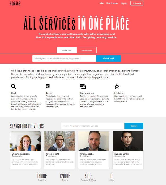 Humans Website screenshot