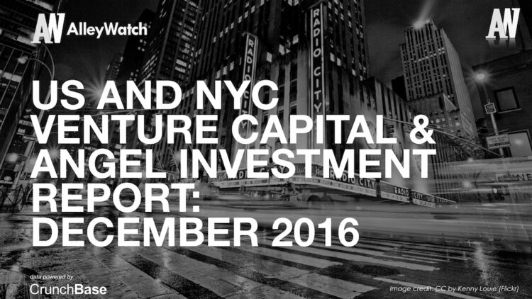 The December 2016 NYC Venture Capital and Angel Funding Report