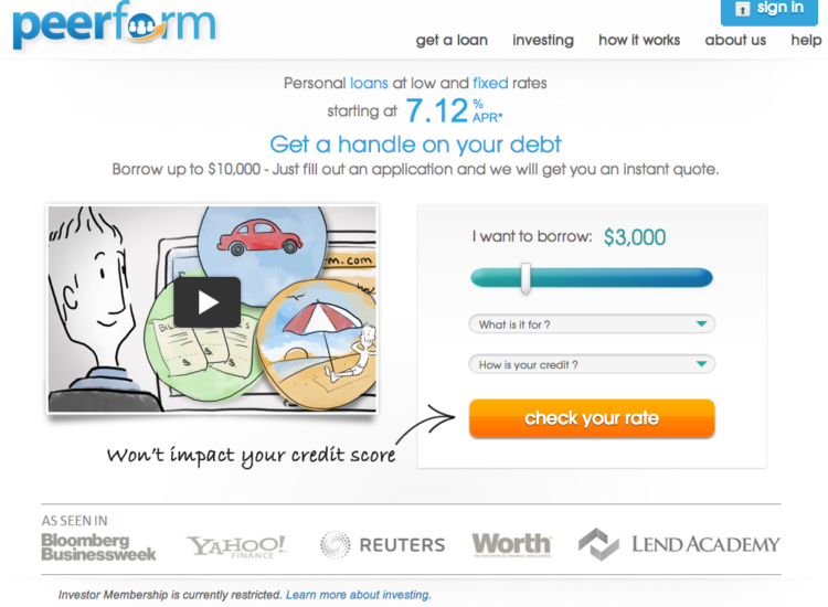 Peerform Raises $1M in Seed Funding for Its Peer-to-Peer Lending Platform